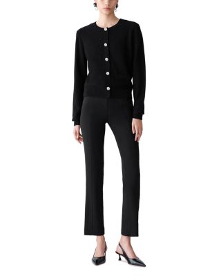 Floral Button Crewneck Cardigan