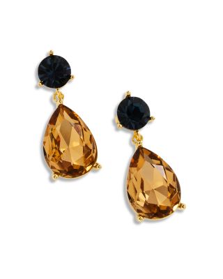 Yellow &amp; Blue Crystal Drop Earrings