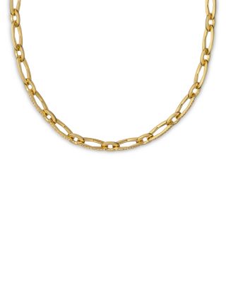 Pav&eacute; Link Collar Necklace, 16.14" 