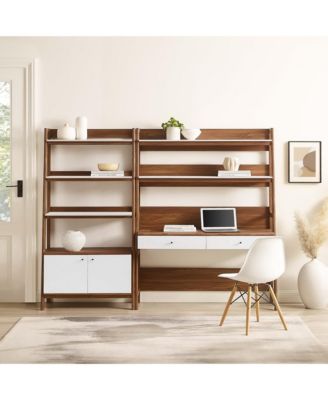 Bixby 2-Piece Wood Office Desk and Bookshelf