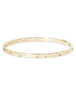 18K Yellow Gold Pulse Diamond Cutout Bangle Bracelet