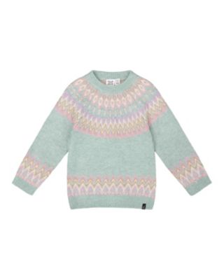 Girls' Sweater with Norwegian Jacquard - Big Kid