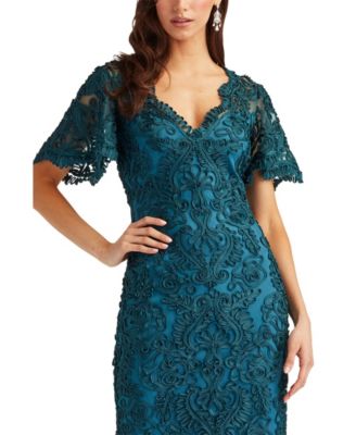 Arnett Embroidered Flutter Sleeve Dress