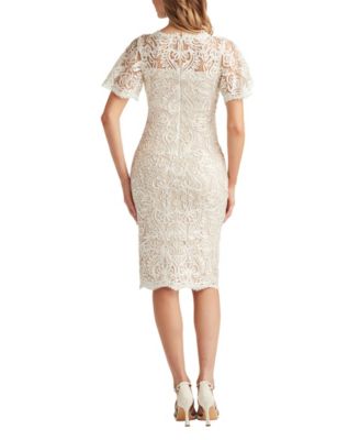 Arnett Embroidered Flutter Sleeve Dress