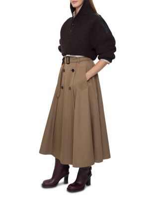 Brenda Gabardine Trench Midi Skirt
