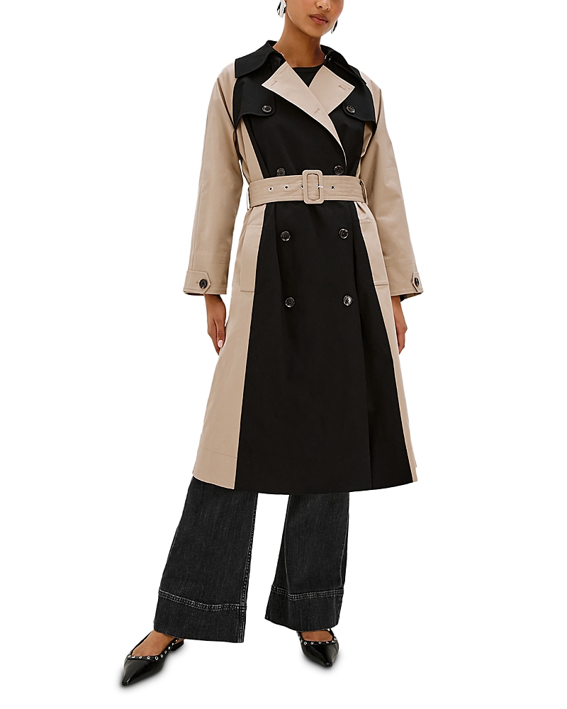 Rails Maud Colorblocked Trench Coat In Brown