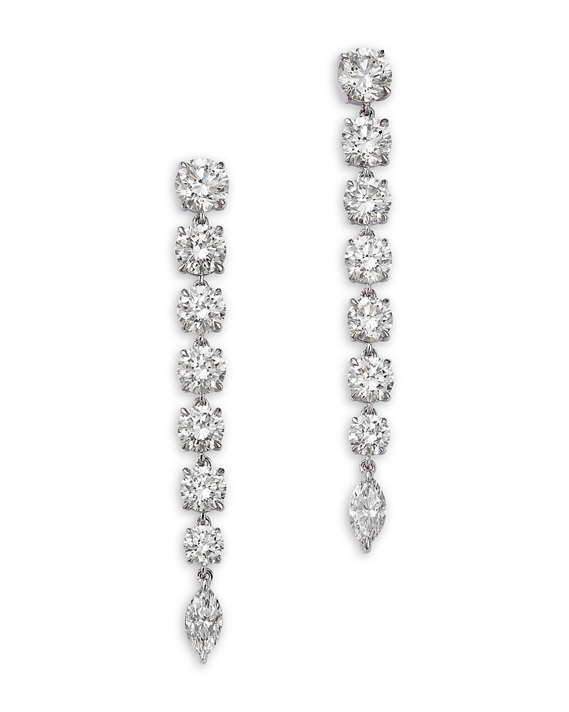 Bloomingdale’s Fine Collection Luxe Collection Certified Lab Grown Diamond Drop Earrings in 14K White Gold, 5.70 tcw