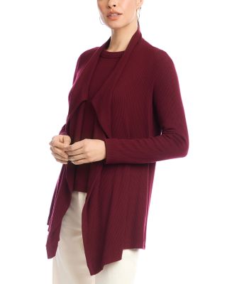 Ribbed Drape Front Cardigan