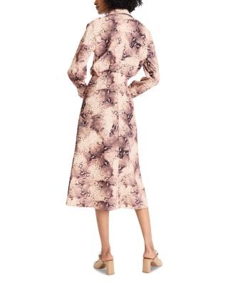 Long Sleeve Draped Shirt Dress