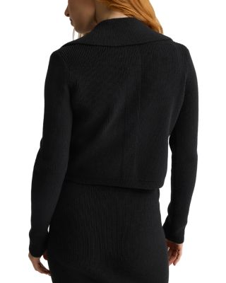 Rib Knit Zip Up Sweater