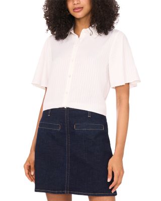VINCE CAMUTO - Flutter Sleeve Collar Button Down Shirt