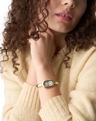 Sloan Three-Hand Gold-Tone Stainless Steel Bangle Watch, 25mm x 36mm