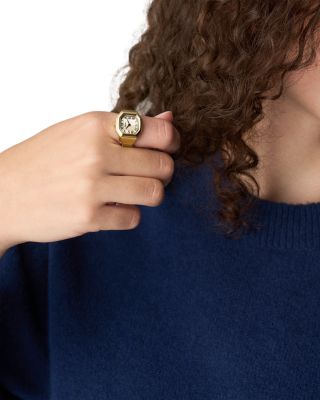 Harlow Two-Hand Gold-Tone Stainless Steel Watch Ring, 16mm