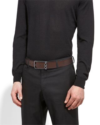 Men's Gancini Keeper Reversible Leather Belt