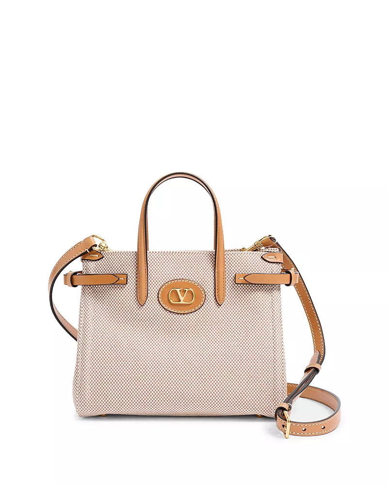 Valentino Garavani Small Antibes VLogo Canvas Convertible Tote