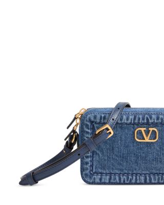 Alltime Mini VLogo Denim Camera Crossbody Bag