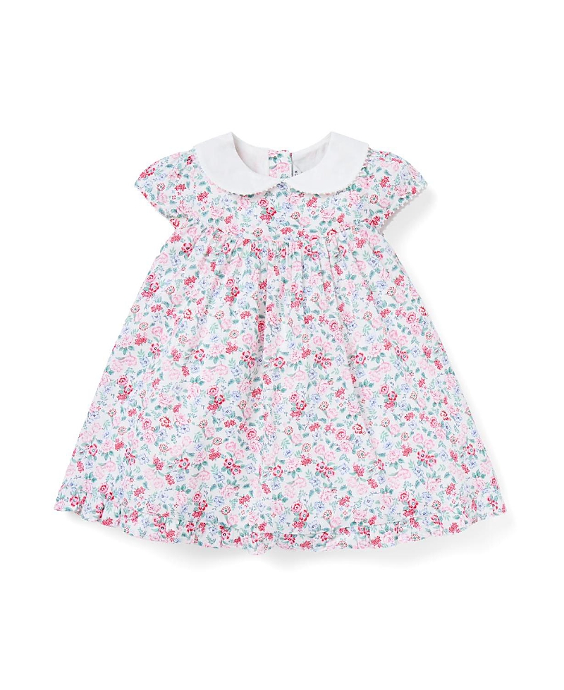 Janie And Jack Girls' Baby Ditsy Floral Collar Dress - Baby In Pink