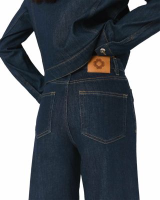 Prairabrut Wide Leg Jeans in Navy