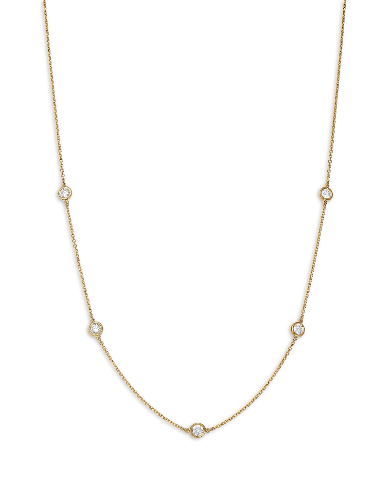 Bloomingdale's Fine Collection Diamond Bezel Station Necklace in 14K Gold, 0.75 tcw
