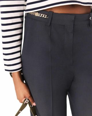 Chain Embellished Suit Trousers