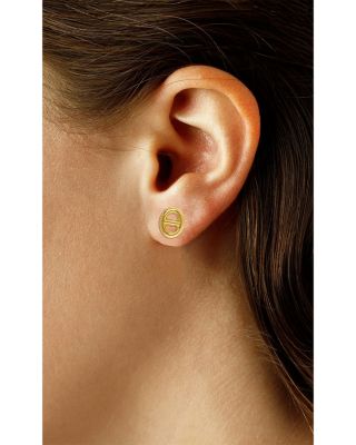 Mariner Link Stud Earrings in 14K Yellow Gold 