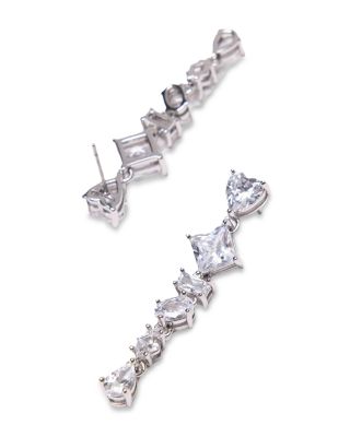 Precieux Cascade Rhinestone Linear Drop Earrings