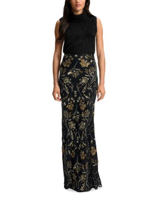 Medina Sequin Floral Maxi Skirt