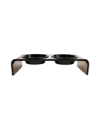 Small Bronze Pet Feeder, 1 Pint Bowls