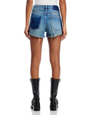 Texas Blue Studded Slouch Shorts
