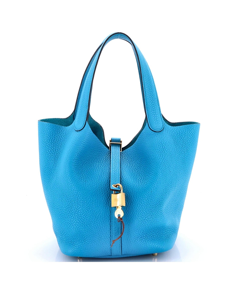 Click to view more detailed imagery on our partner's website Pre-owned Pre-owned Hermes Hermes Mm Picotin Lock Bag Clemence In Blue