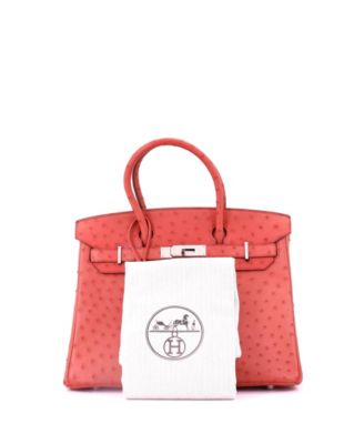  Birkin 30 Handbag Pink Ostrich with Palladium Hardware