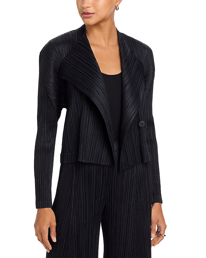 Issey Miyake Pleated Jacket In Black