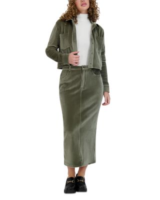 Rib Knit Velour Skirt 