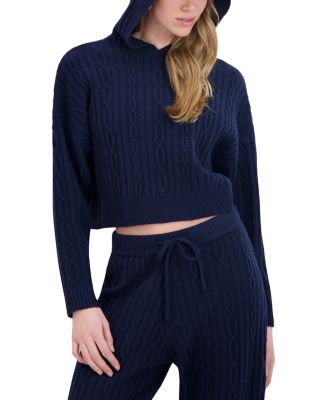 Brushed Cable Knit Hoodie 