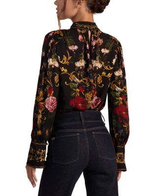 Marion Mock Neck Embellished Blouse