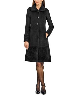 Boucl&eacute; Empire Waist A Line Coat