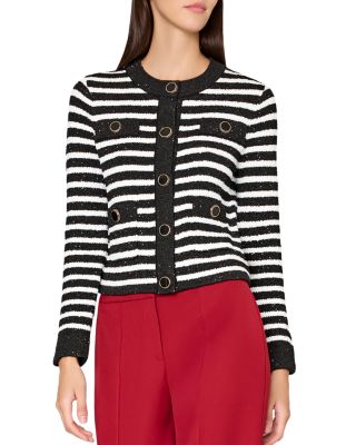 Sequined Crewneck Cardigan Sweater