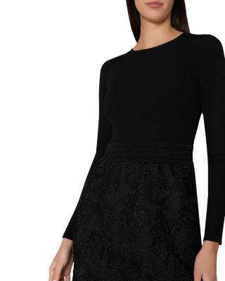 Katie Lace Combo Knit Mini Dress
