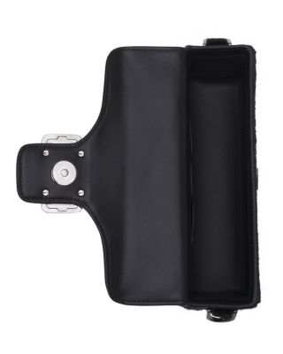 Pencil Cat Nano Leather Bag With Pony Effect And Rhinestones