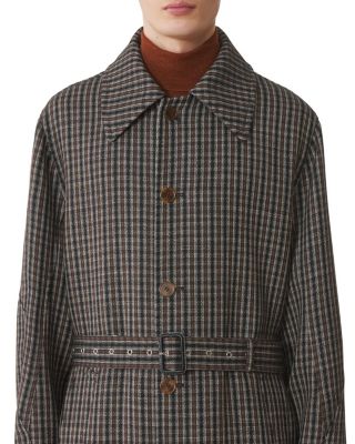  Checked Wool Car Coat