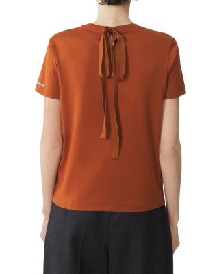  Cotton T-Shirt with Ribbon Detail