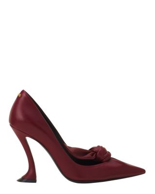 Midnight Step Leather Bow Pump