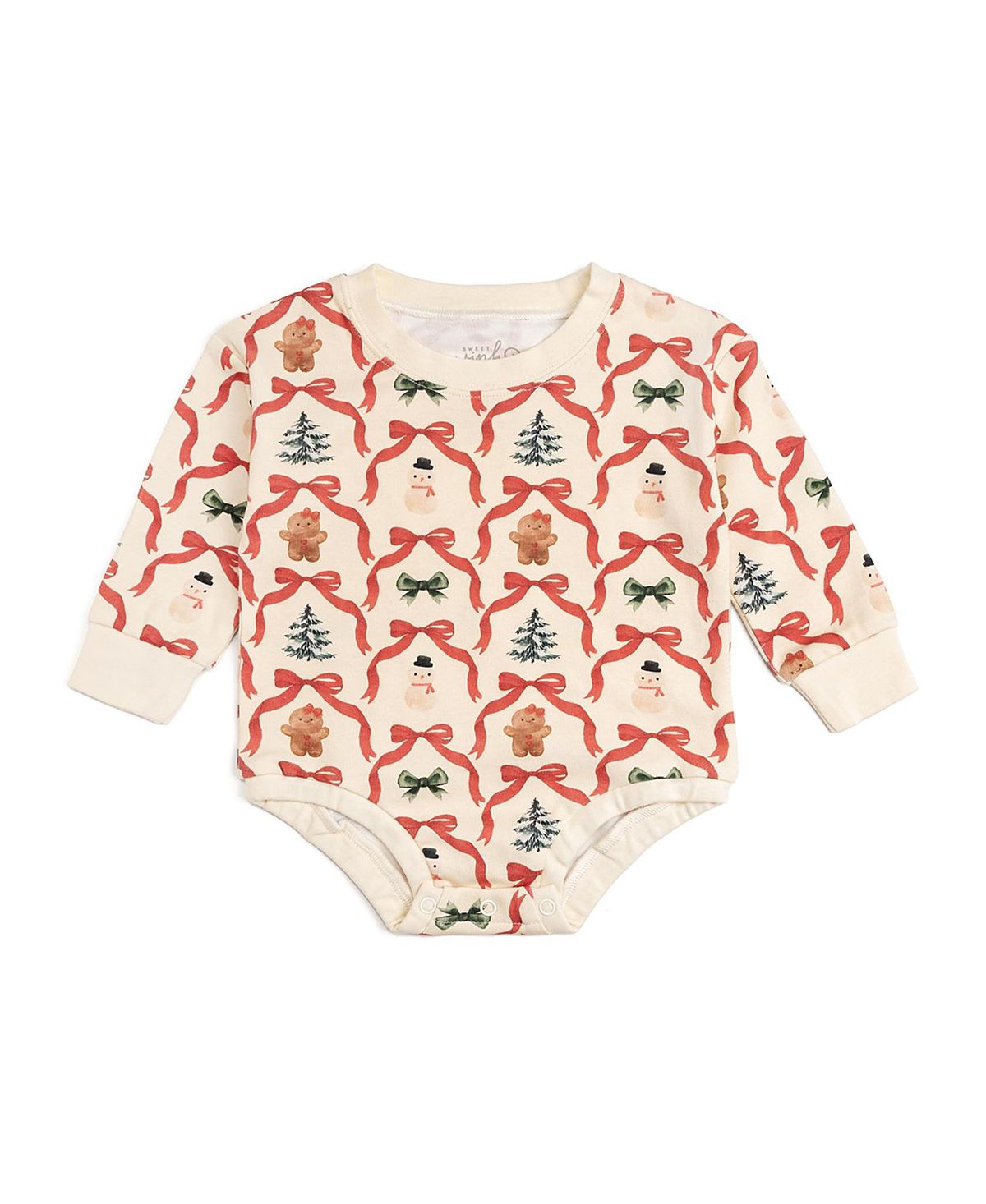 Sweet Wink Girls' Christmas Cutie Long Sleeve Romper - Baby