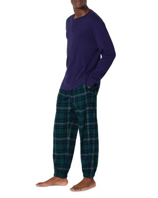 Flannel Long Sleeve Henley & Jogger Pajama Set