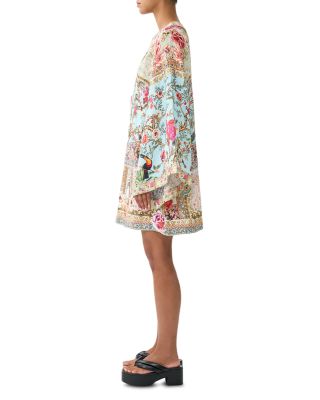 Deep V Neck Linen Swim Cover-Up Dress