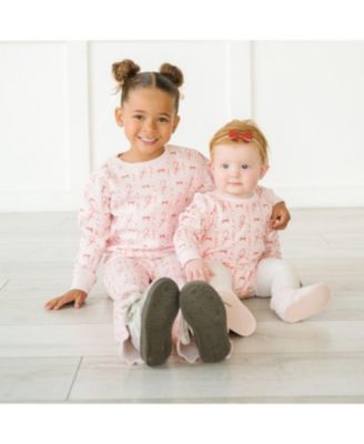 Girls' Candy Cane Lane Christmas Long Sleeve Romper - Baby