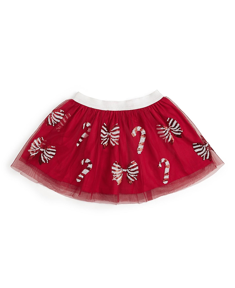 Sweet Wink Girls' Candy Cane Coquette Sequin Christmas Tutu Skirt - Baby In Red