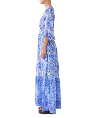 V Neck Silk Maxi Dress