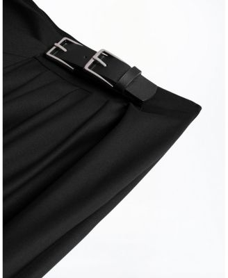  Double-Buckle High-Waist Pants