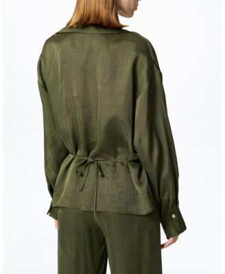 Logo Buckle Wrap Blouse